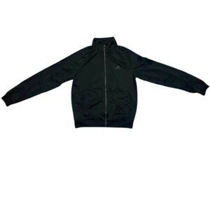 ADIDAS JACKET SYNTHETIC TRACK JACKET FULL ZIP BLACK STRIPE SIZE SMALL